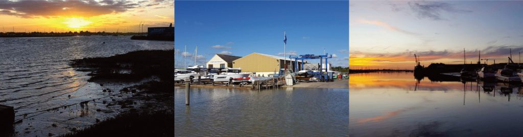 Slipway, moorings and beautiful sunsets at Morgan Marine