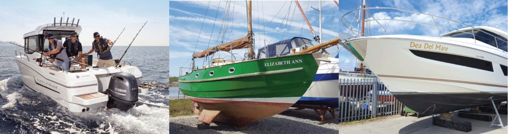 Fishing boats and boats in the boatyard