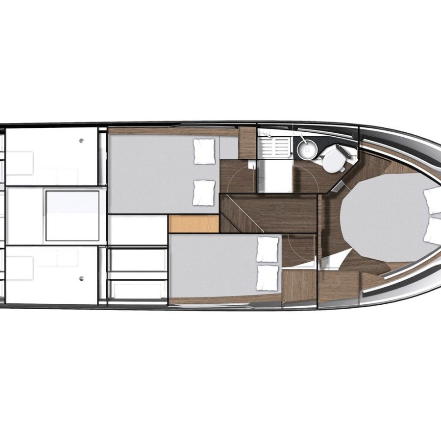 Jeanneau Merry Fisher 1095 - diagram of cabins