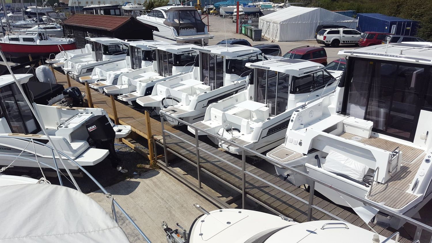 Jeanneau Merry Fisher boats on display at Morgan Marine