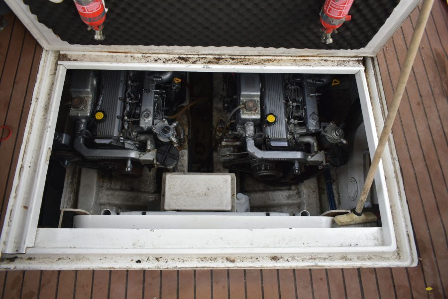 Princess 366 twin diesel sports cruiser - engine compartment