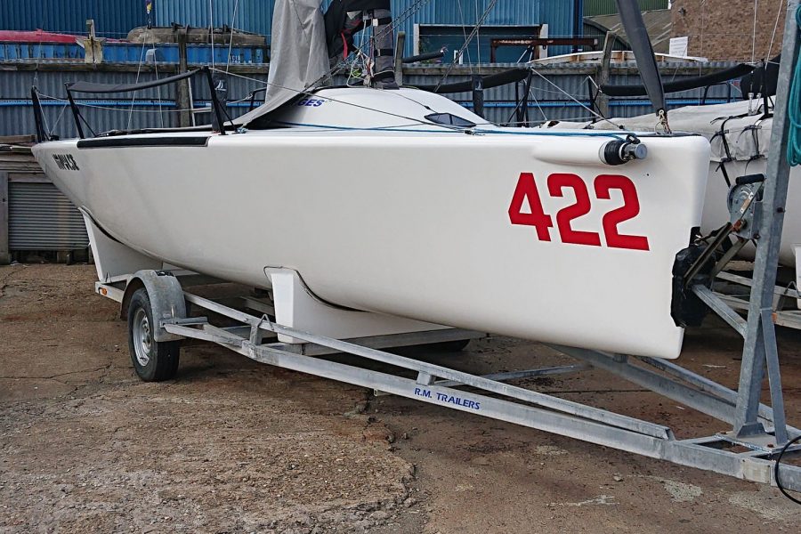 Melges 24 racing yacht - on trailer