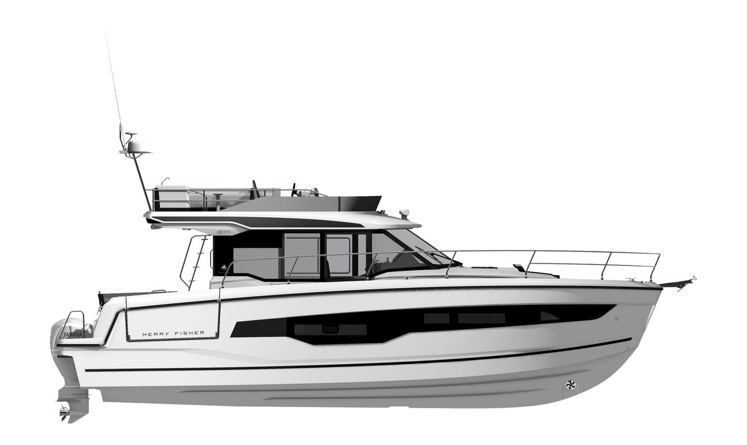 Jeanneau Merry Fisher 1295 Flybridge - diagram of side view