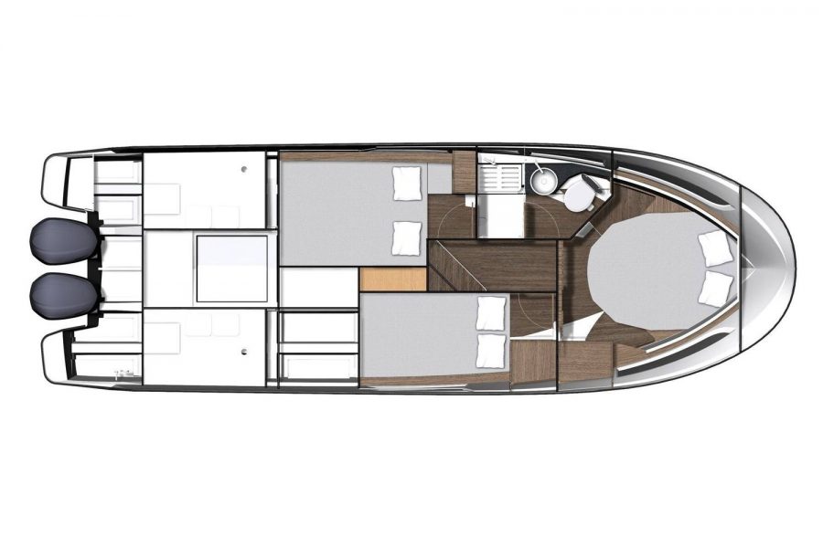 Jeanneau Merry Fisher 1095 - diagram of cabin layout