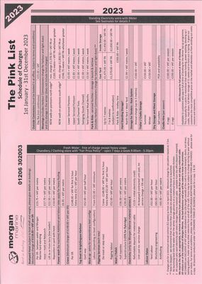 Pink List - Boatyard Prices at Morgan Marine