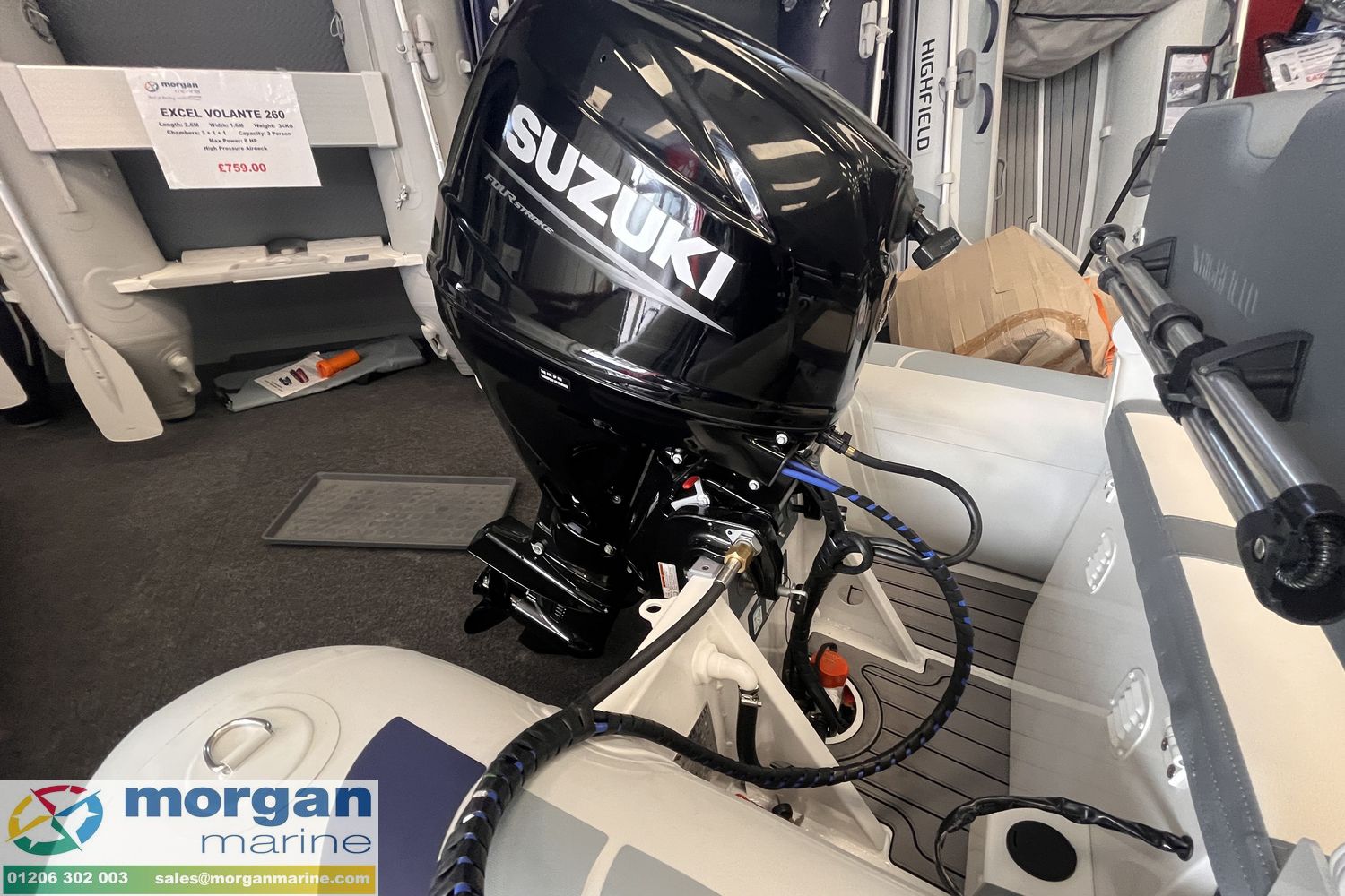 Highfield CL 380 – FCT console with Suzuki DF30 ATS