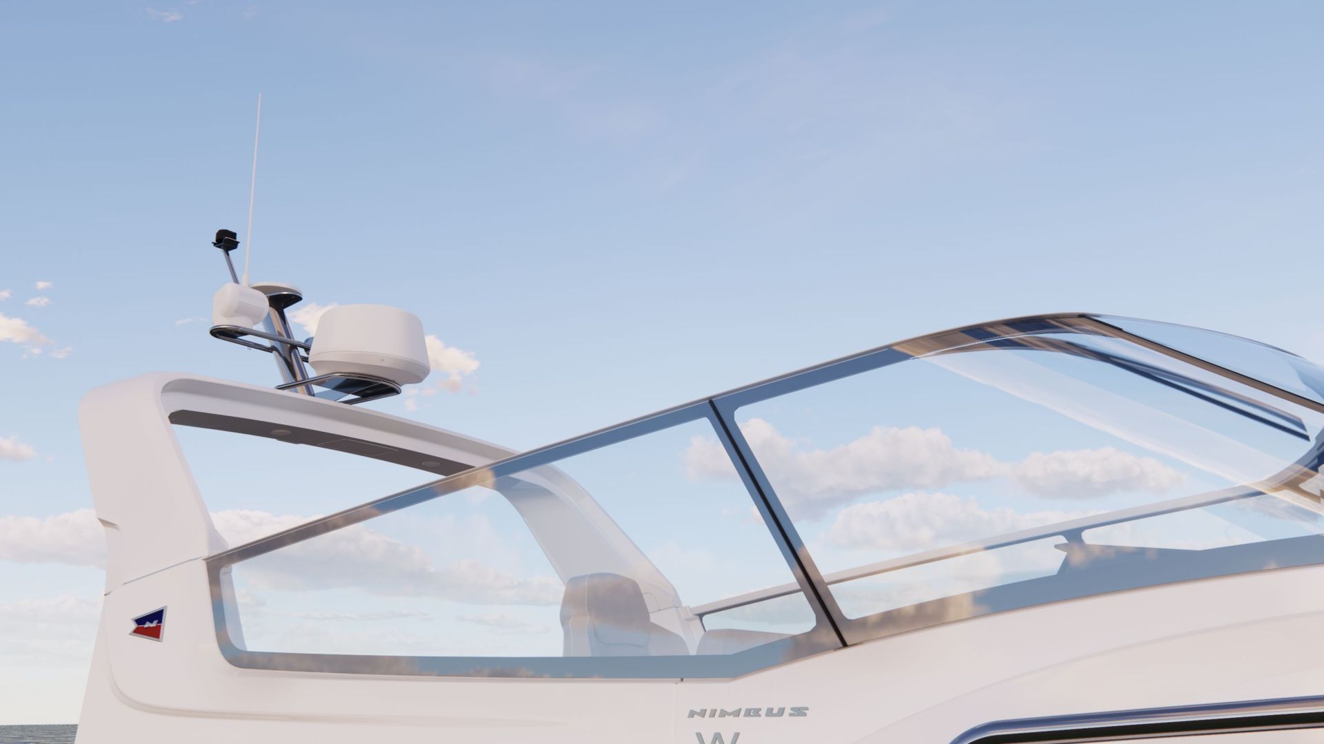 Nimbus Weekender 12 - windscreen and radar arch