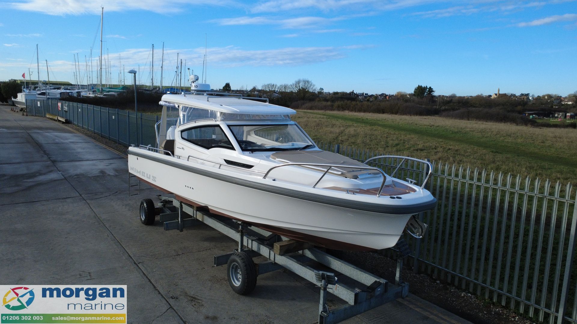 Nimbus Weekender 9 - overhead view towards starboard side bow