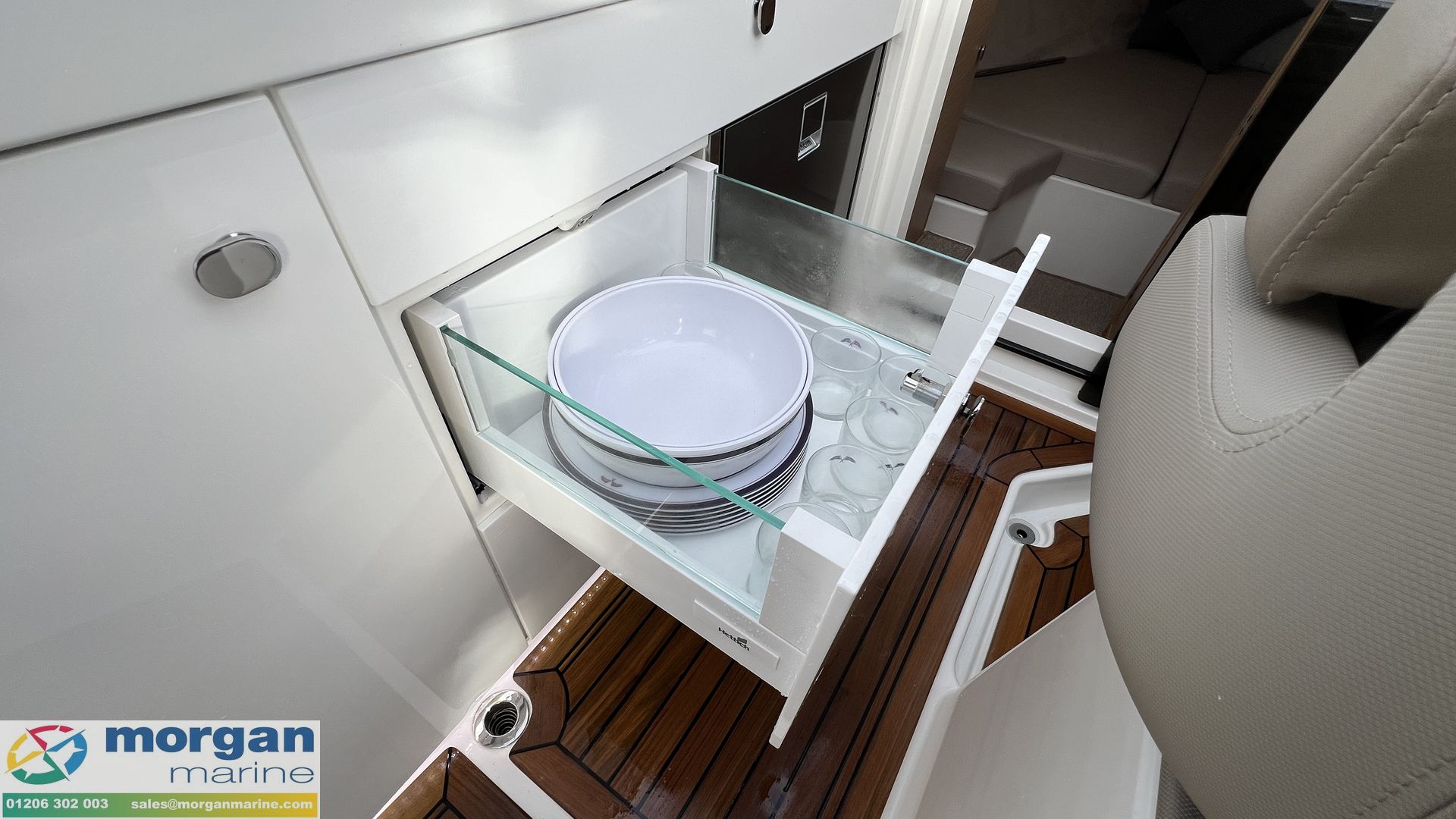 Nimbus Weekender 9 - storage and drawers in galley