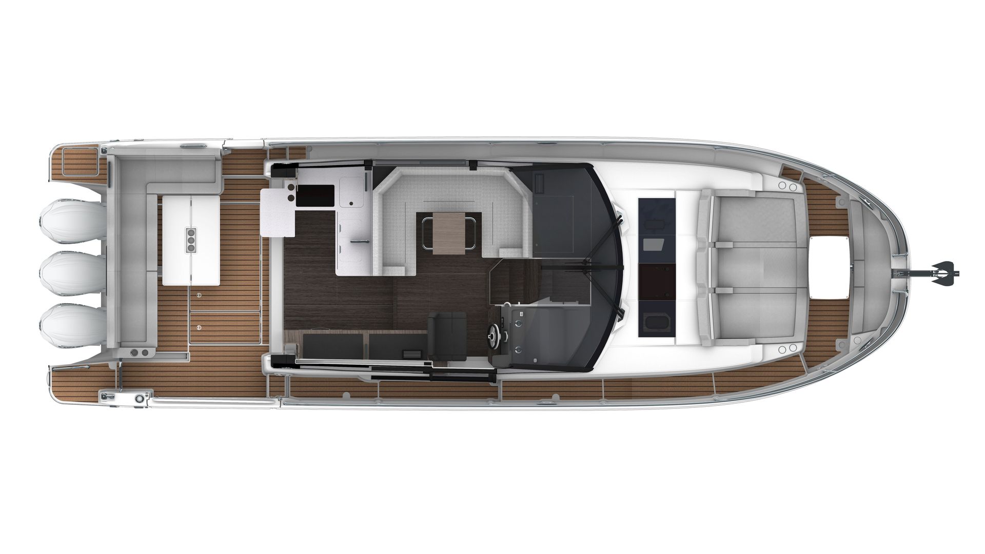 Jeanneau Merry Fisher 1295 Coupe - diagram of interior layout