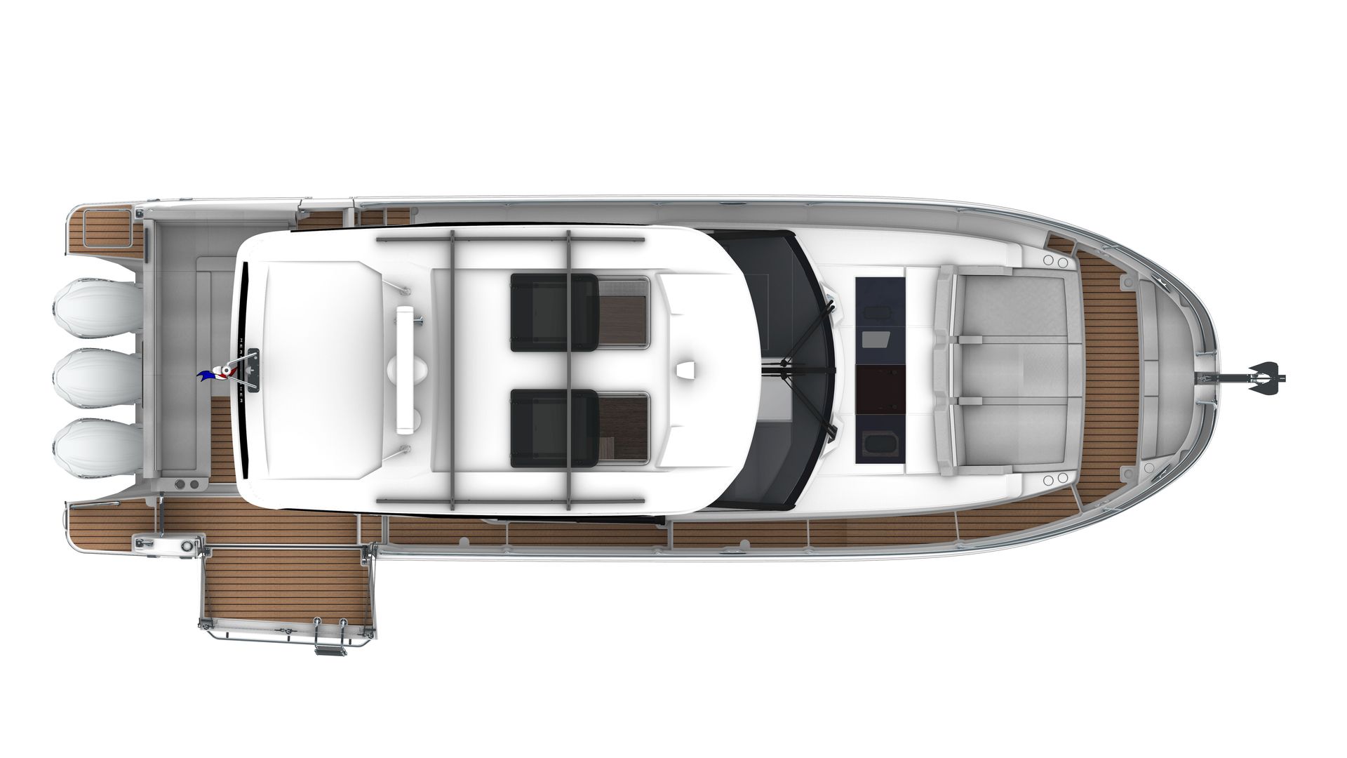 Jeanneau Merry Fisher 1295 Coupe - diagram of overhead view