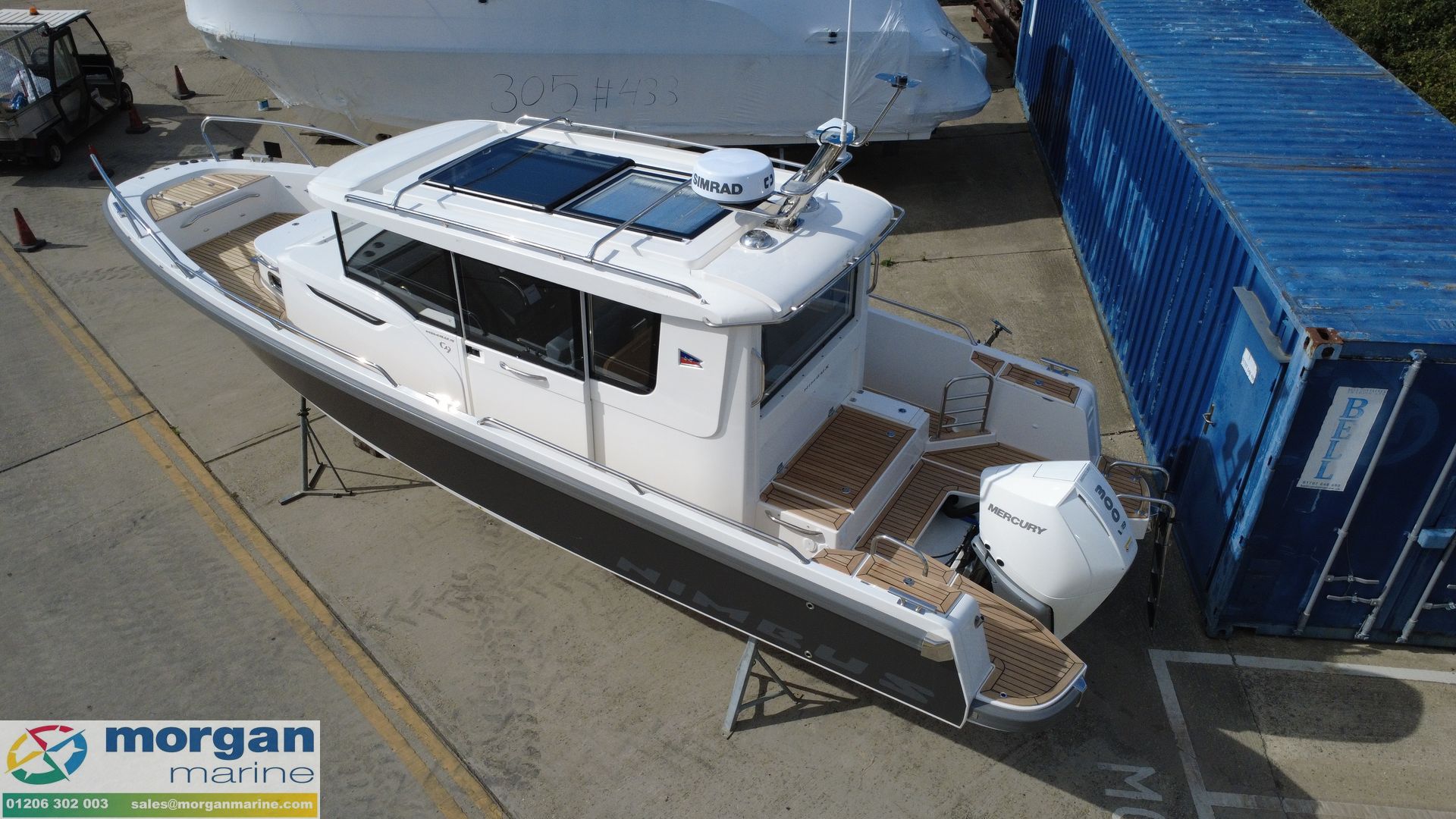 Nimbus C9 - overhead view towards aft
